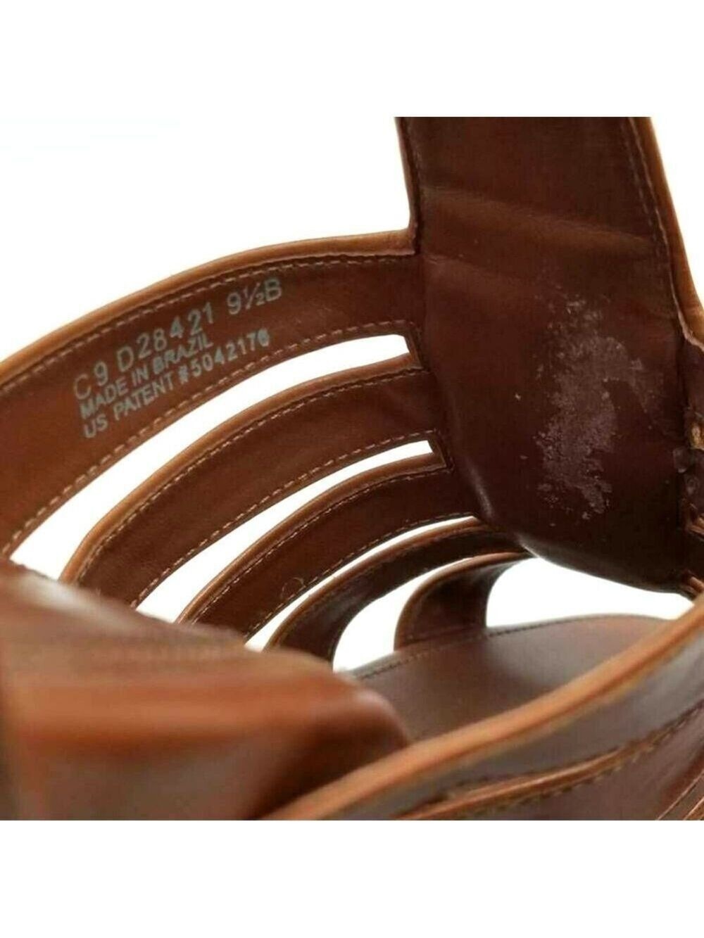 Cole Haan Gladiator Brown Leather Ankle Block Heels Sandals Shoes Size 9.5 B - Picture 5 of 12